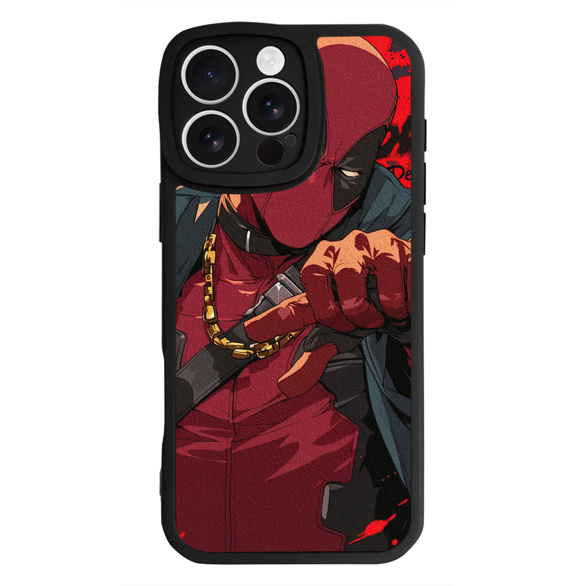 （画像用） Deadpool デッドプール 【iPhone 16シリーズ対応】シリコンスマホケース（レザー調） 材質：シリコン